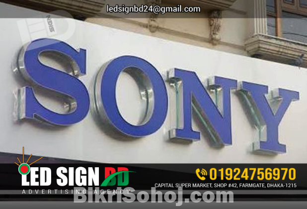 Acrylic Top Letter with Led Sign Board.